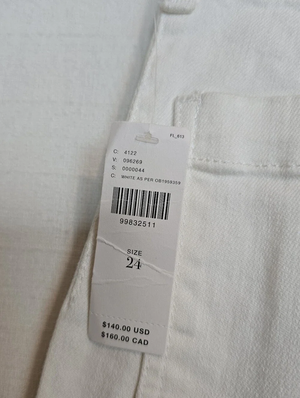 Anthropologie Maeve The Colette Full Length Wide-Leg Jeans White Size 24 Denim